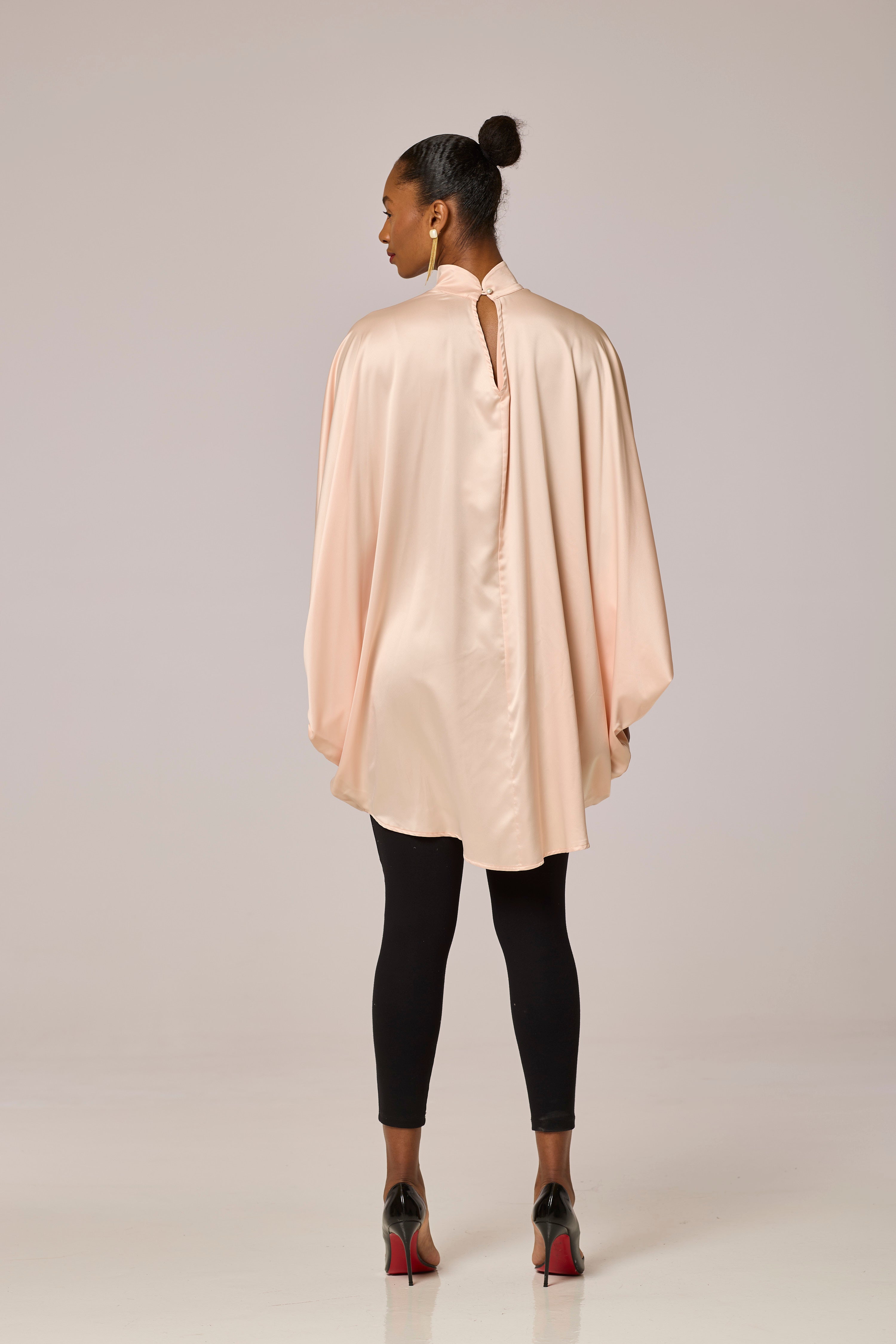 Satin Peach Long Tunic
