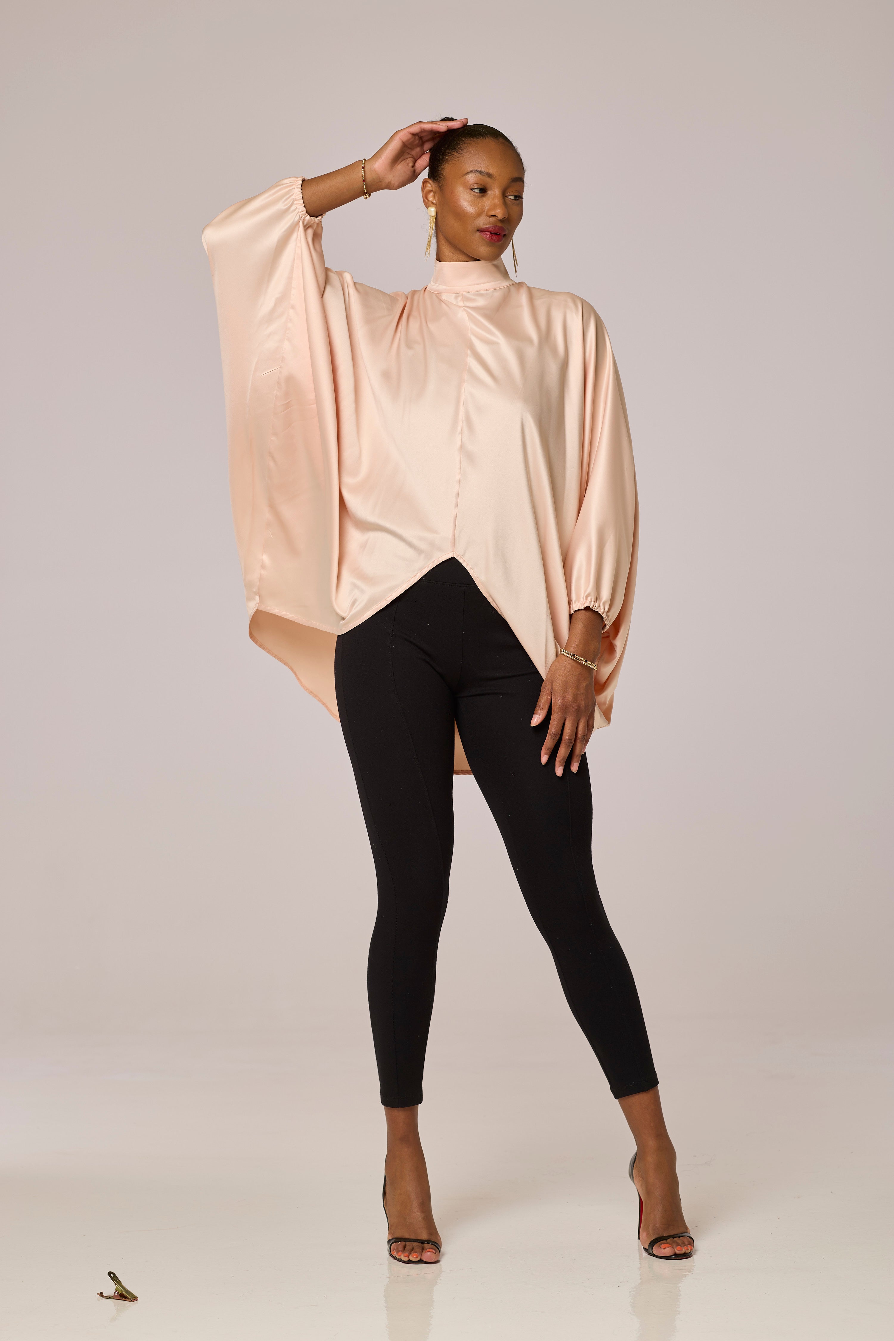 Satin Peach Long Tunic