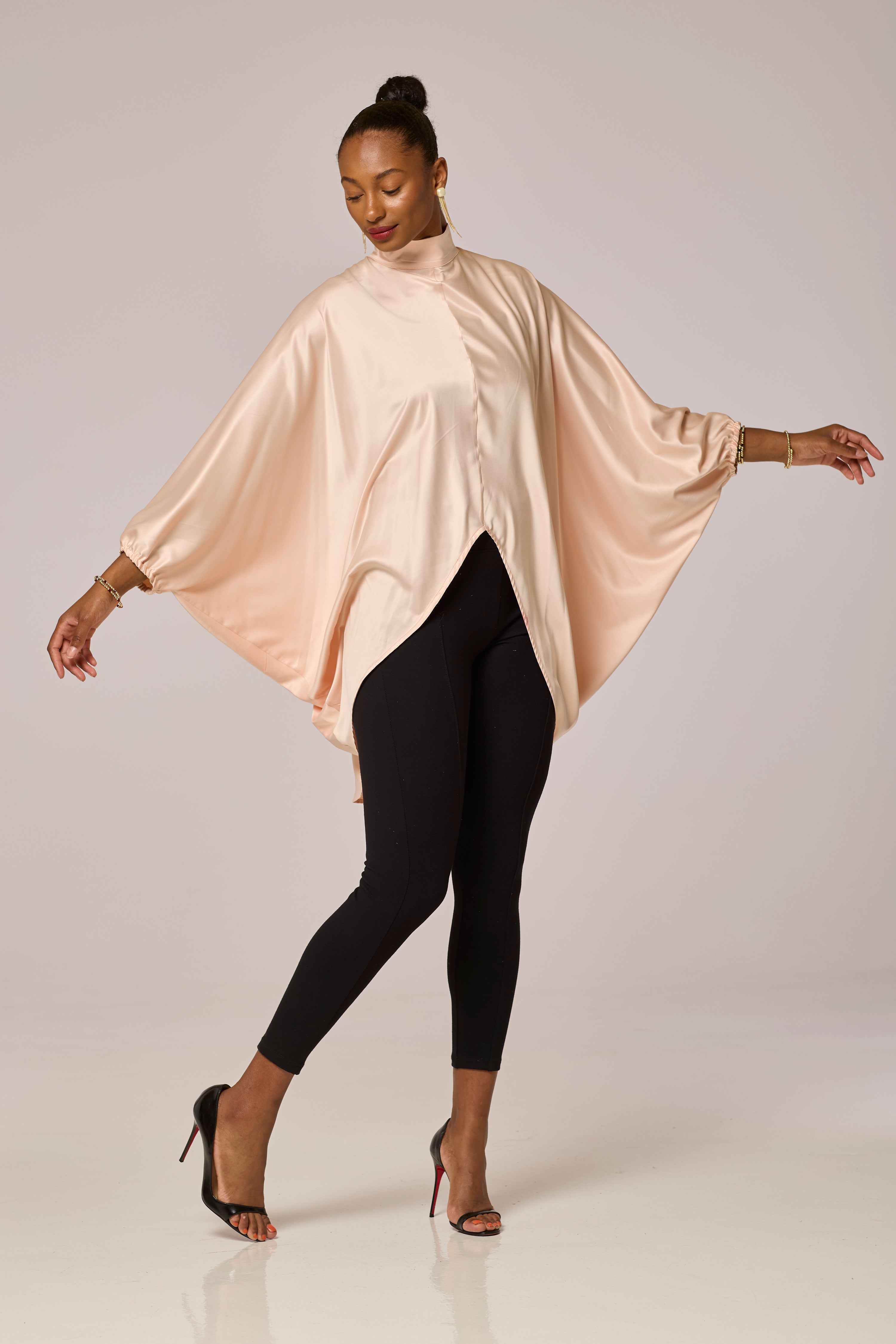 Satin Peach Long Tunic