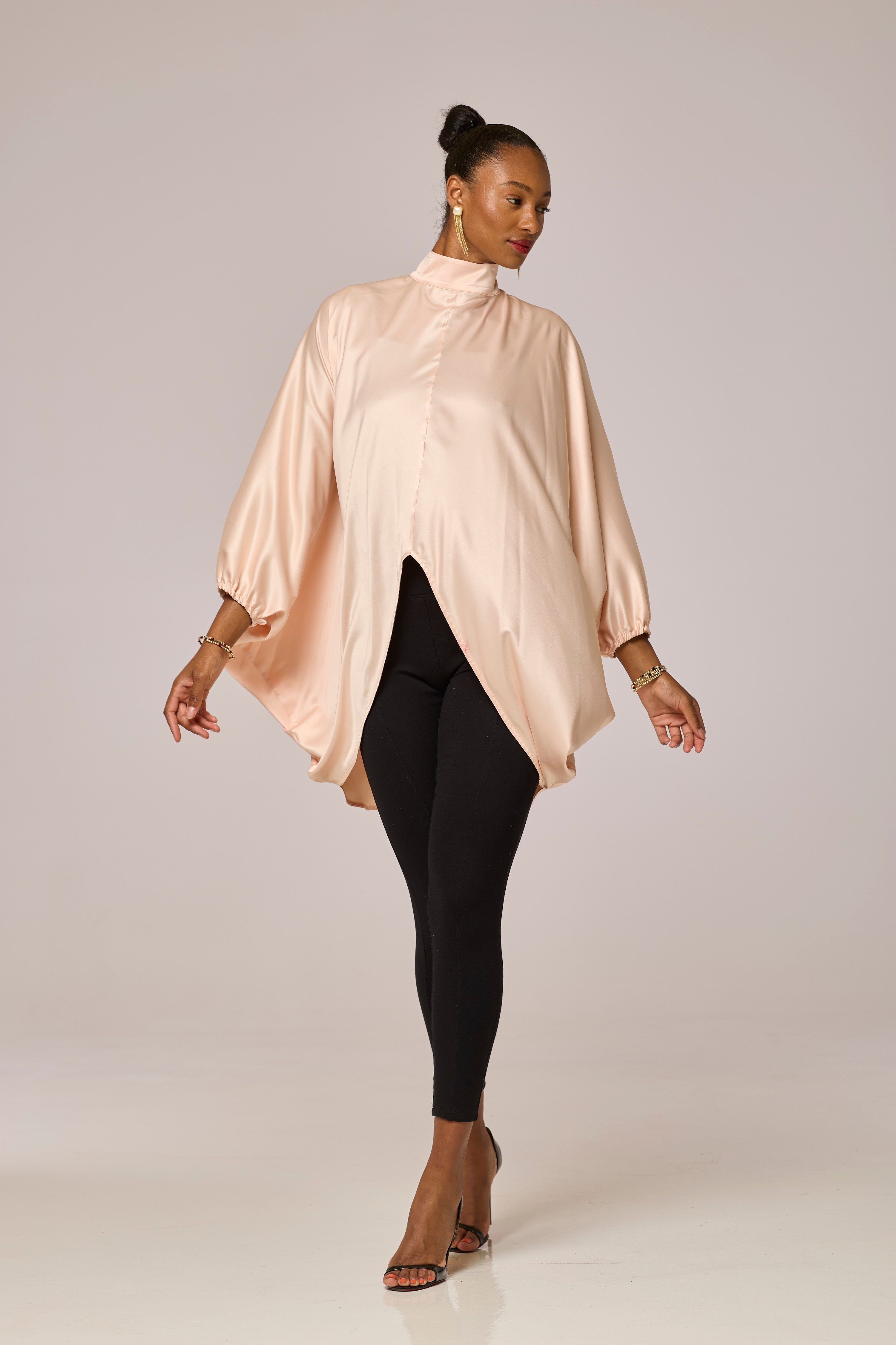 Satin Peach Long Tunic