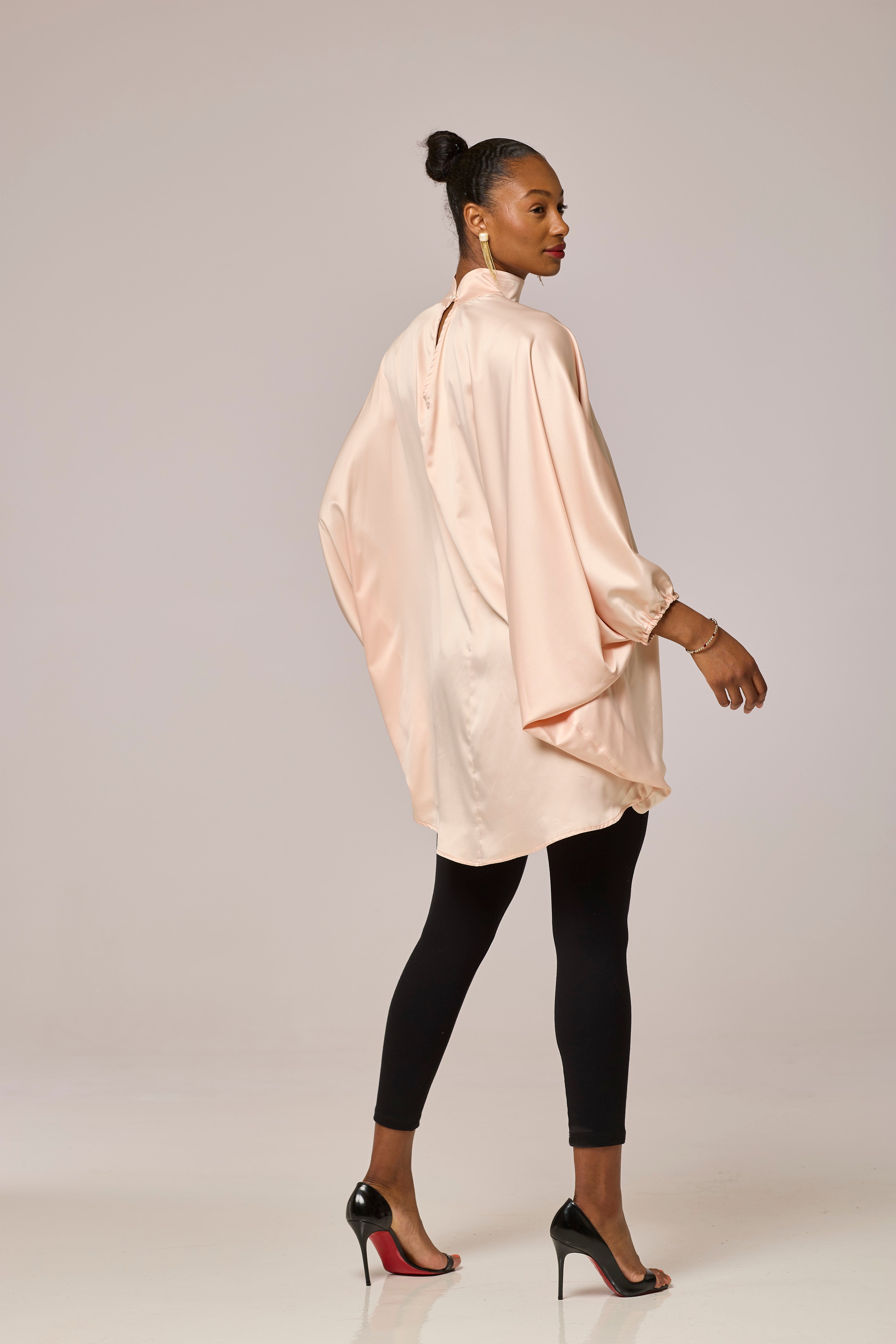 Satin Peach Long Tunic