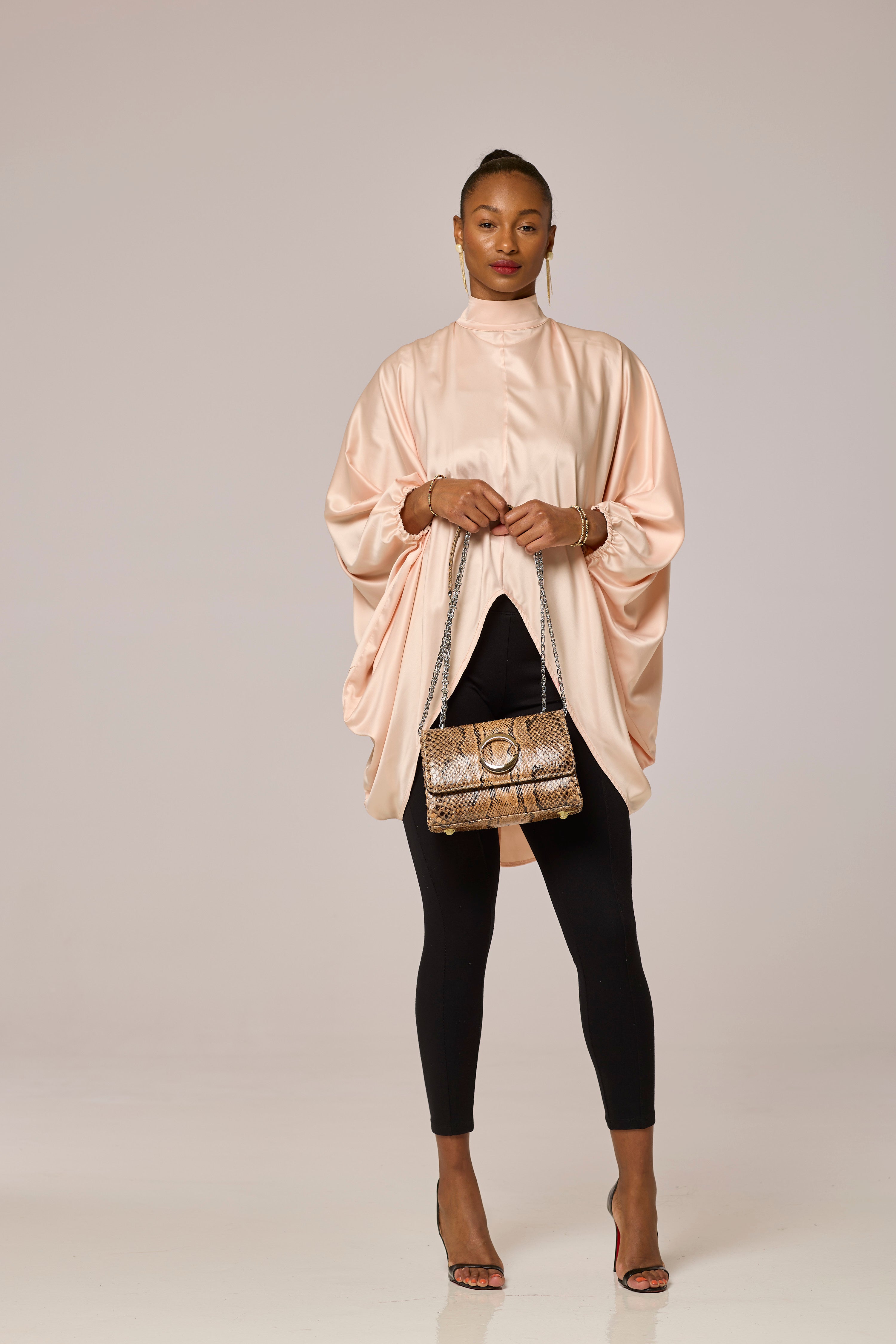 Satin Peach Long Tunic