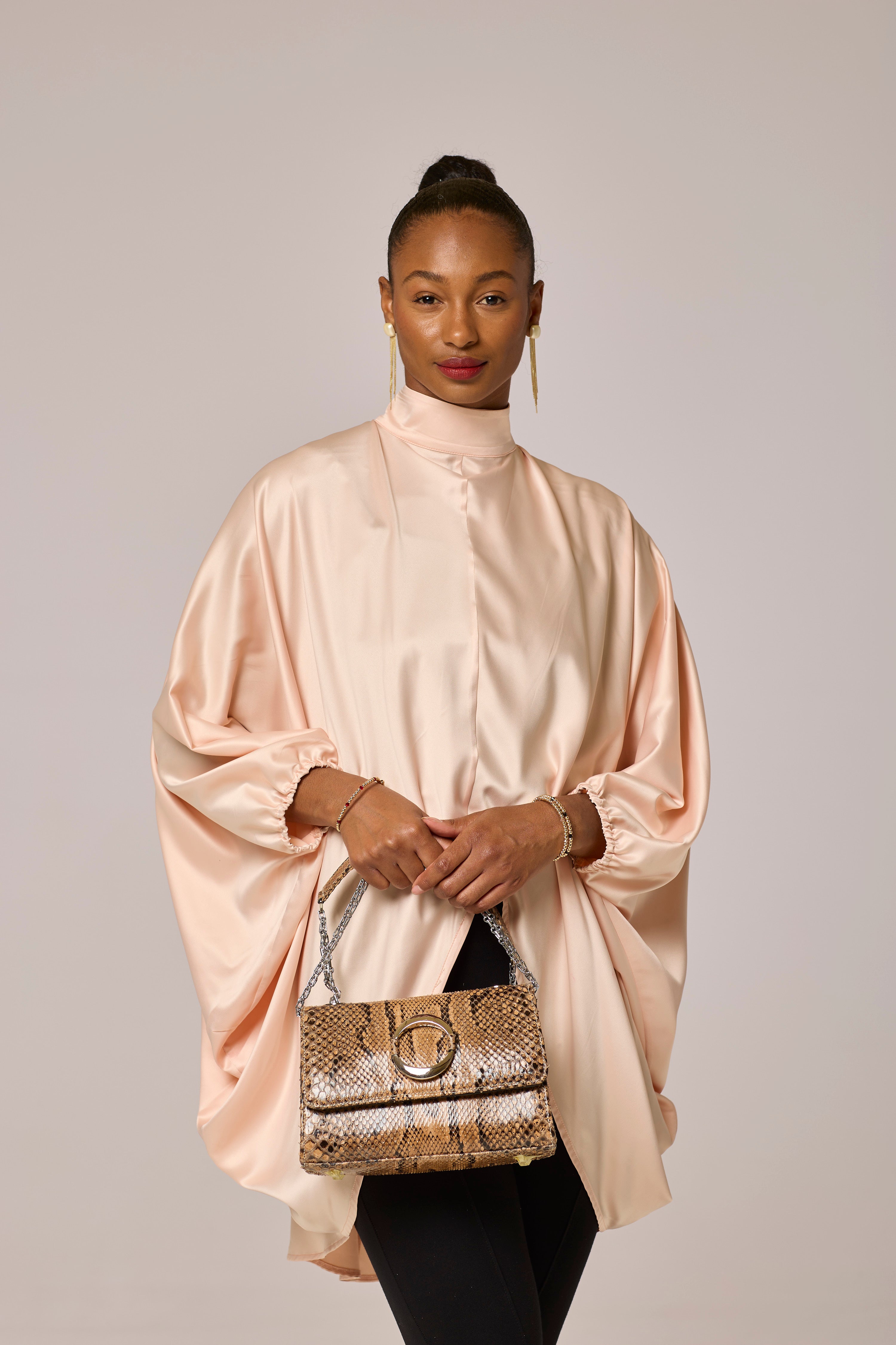 Satin Peach Long Tunic