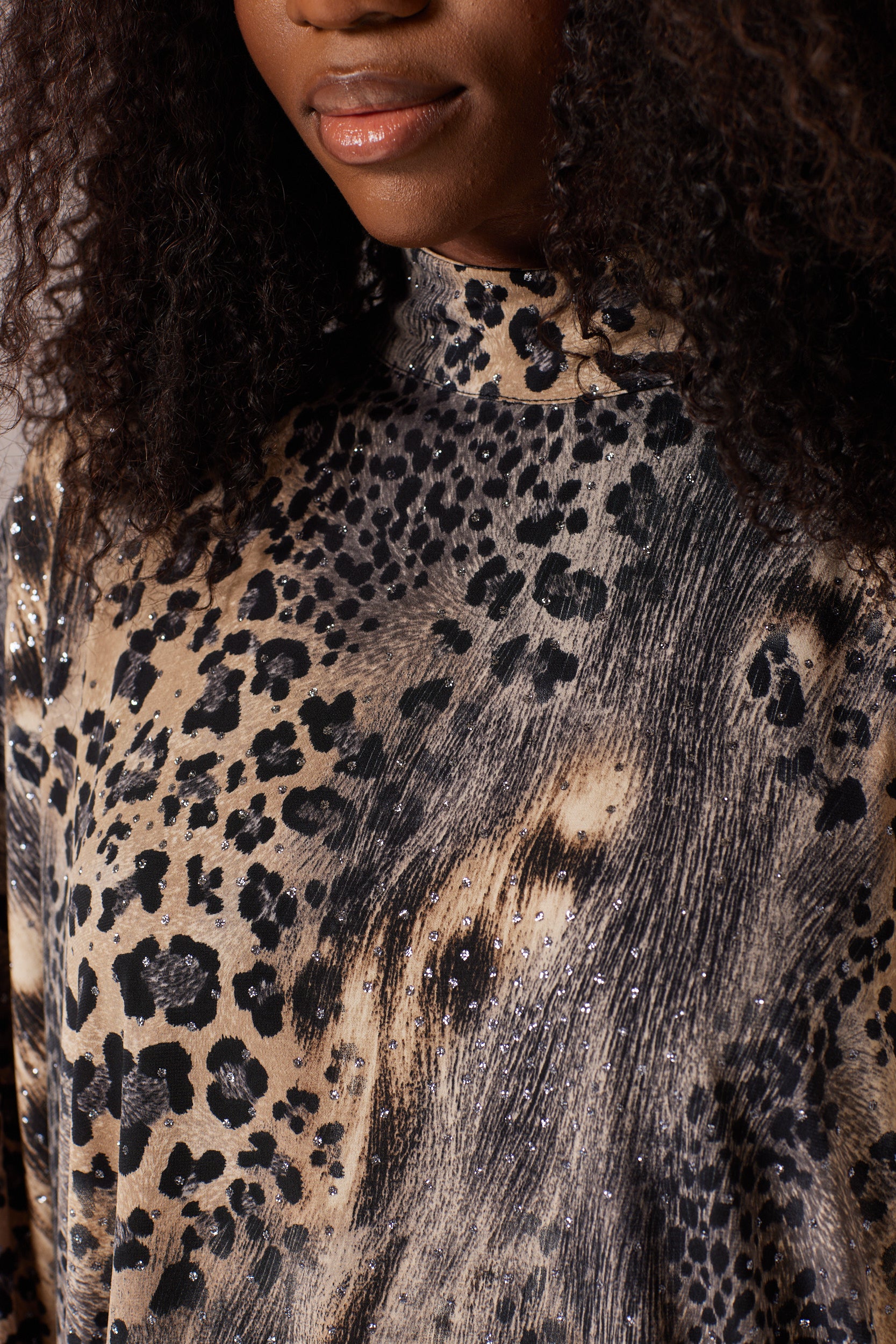 Glitter Leopard Tunic Short