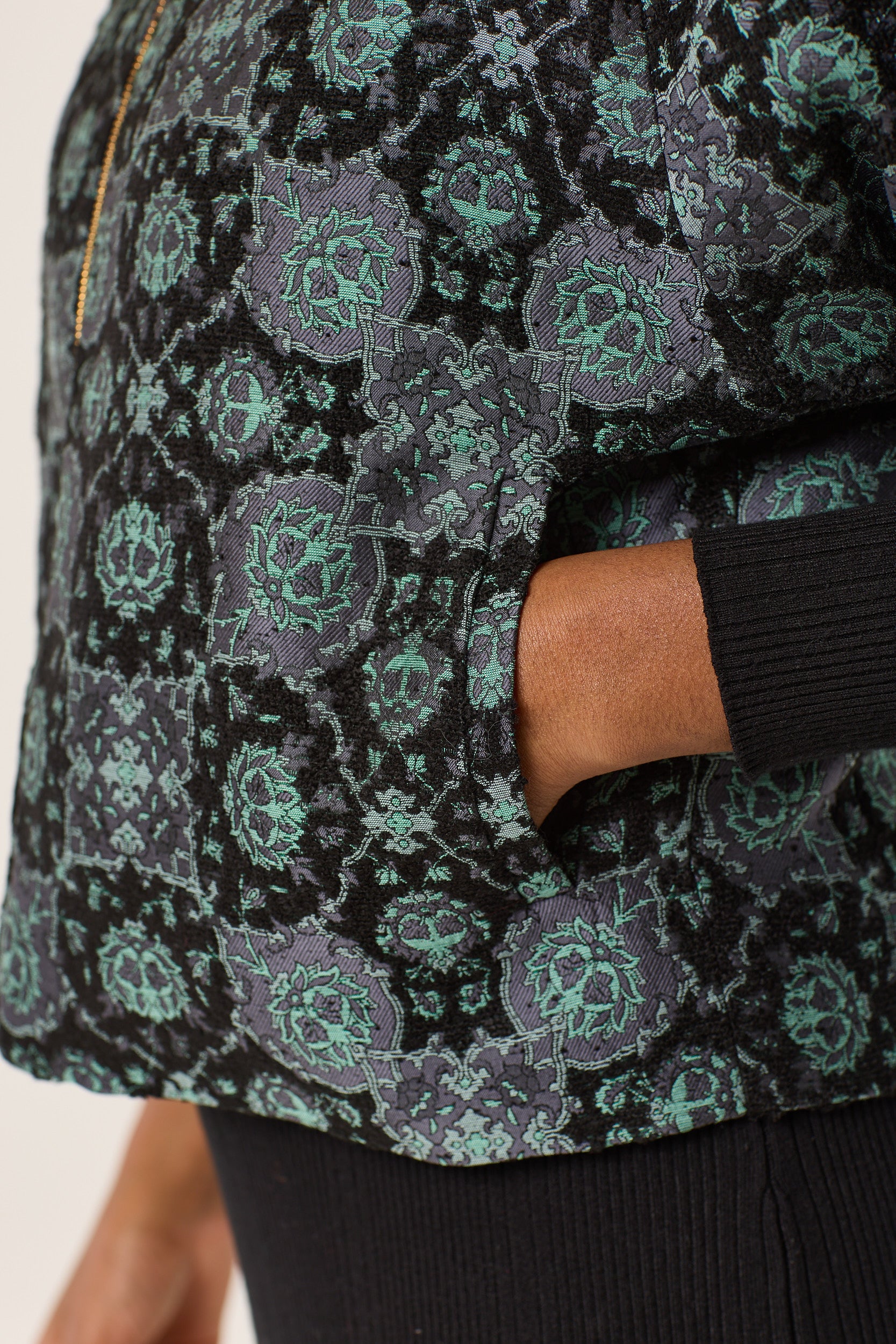 Black and Green Lion Pattered Jacket