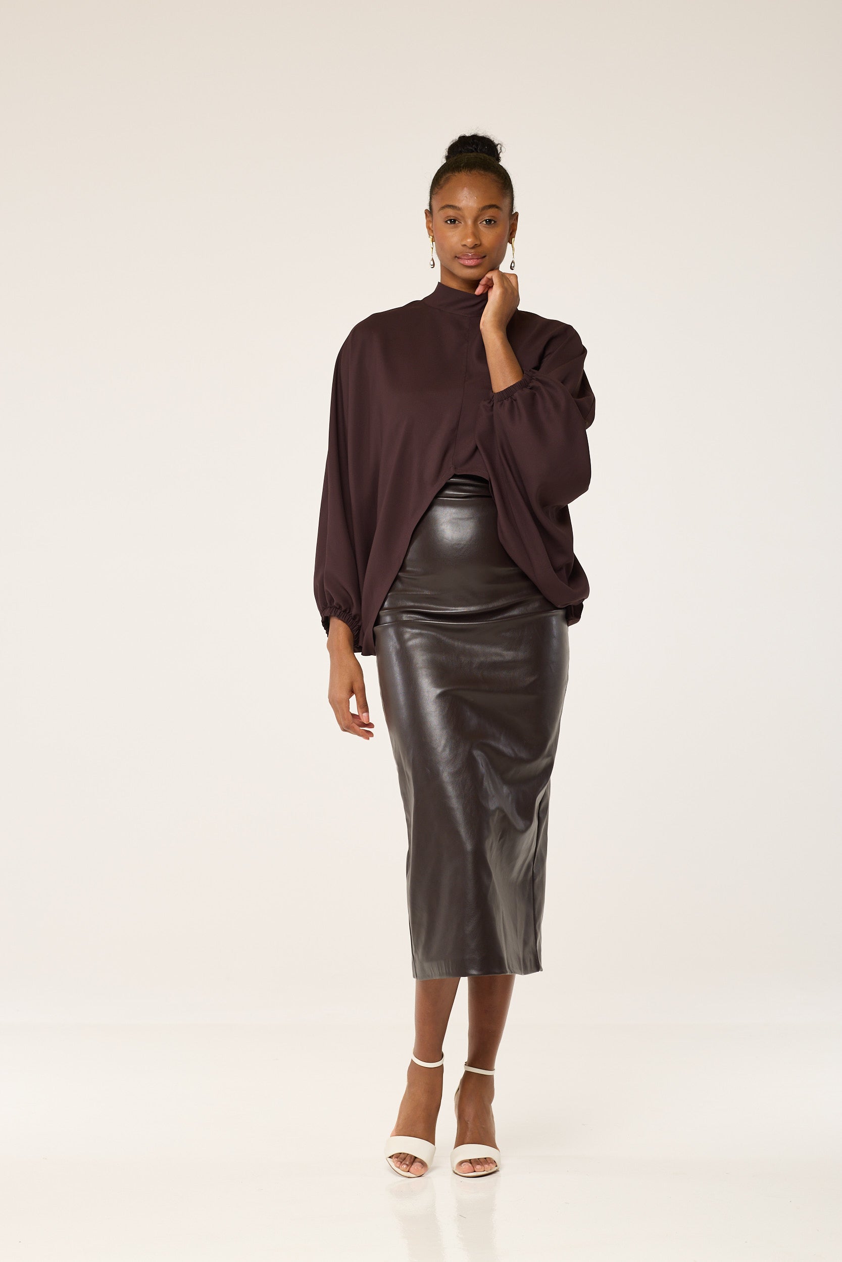 The Brown Satin Tunic