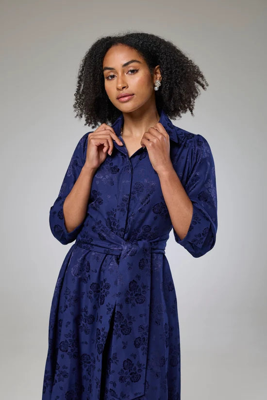 Royal Blue Petals Sleeved Dress