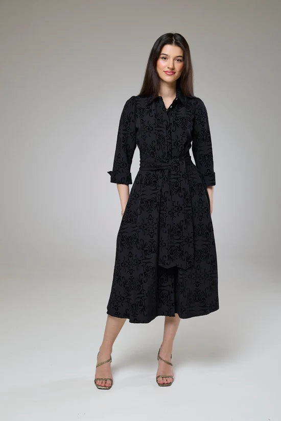 Vintage Black Velvet Sleeved Dress