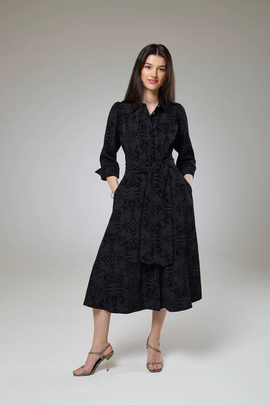 Vintage Black Velvet Sleeved Dress