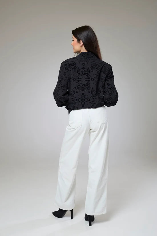 Vintage Black Velvet Bomber Jacket