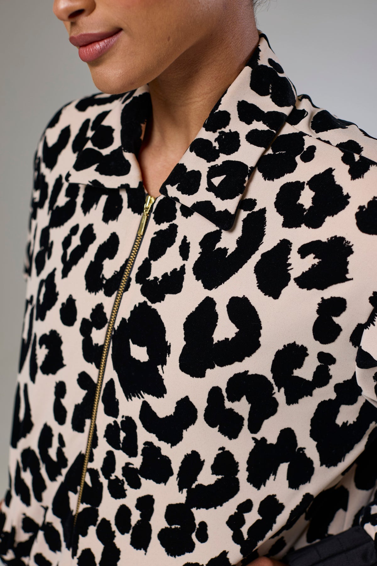 Leopard Velvet Bomber Jacket