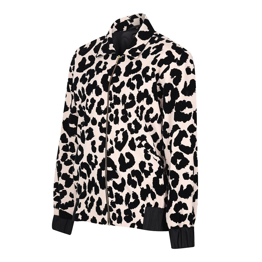 Leopard Velvet Bomber Jacket