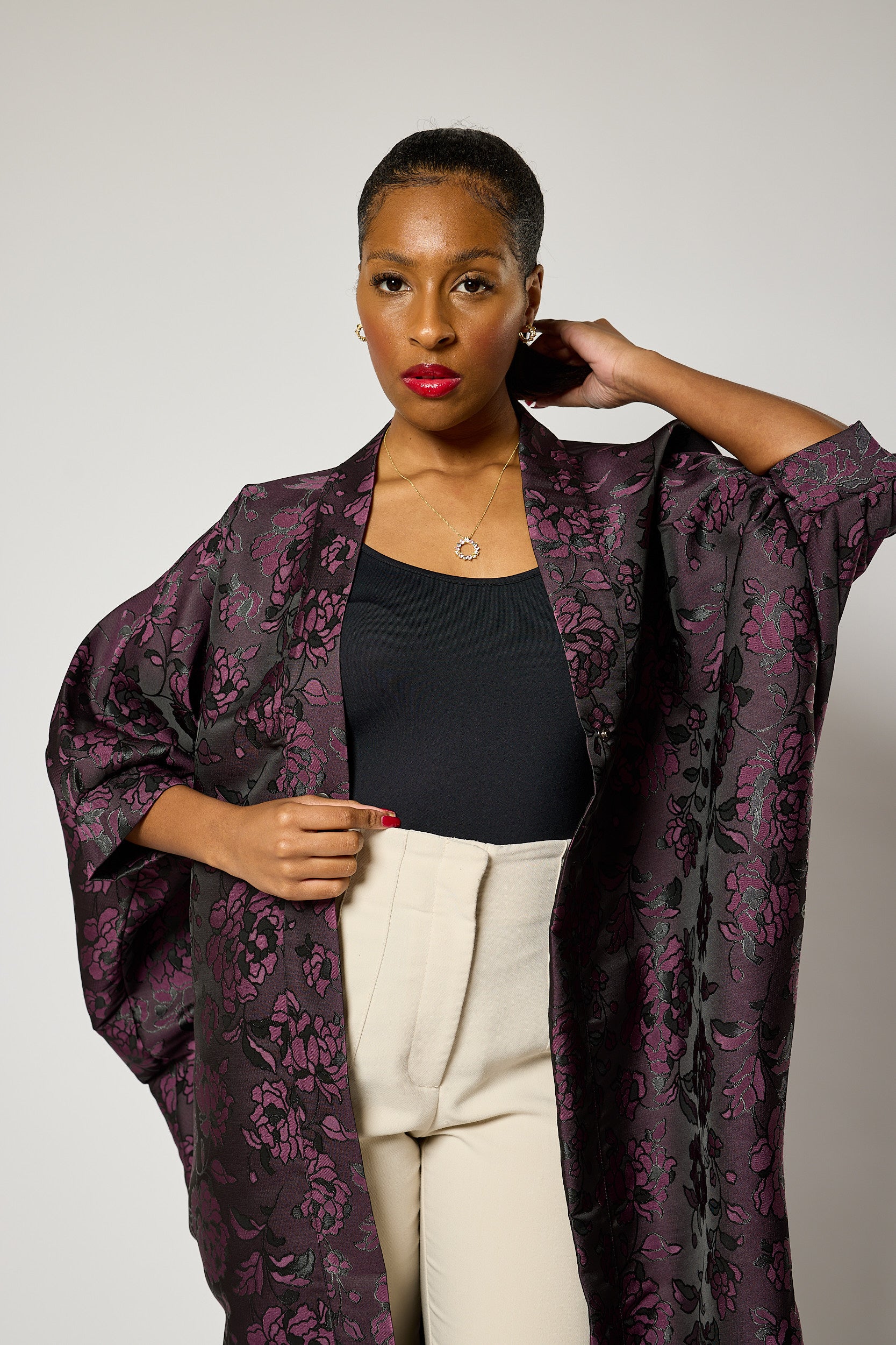 Lavender Bloom Kimono Jacket