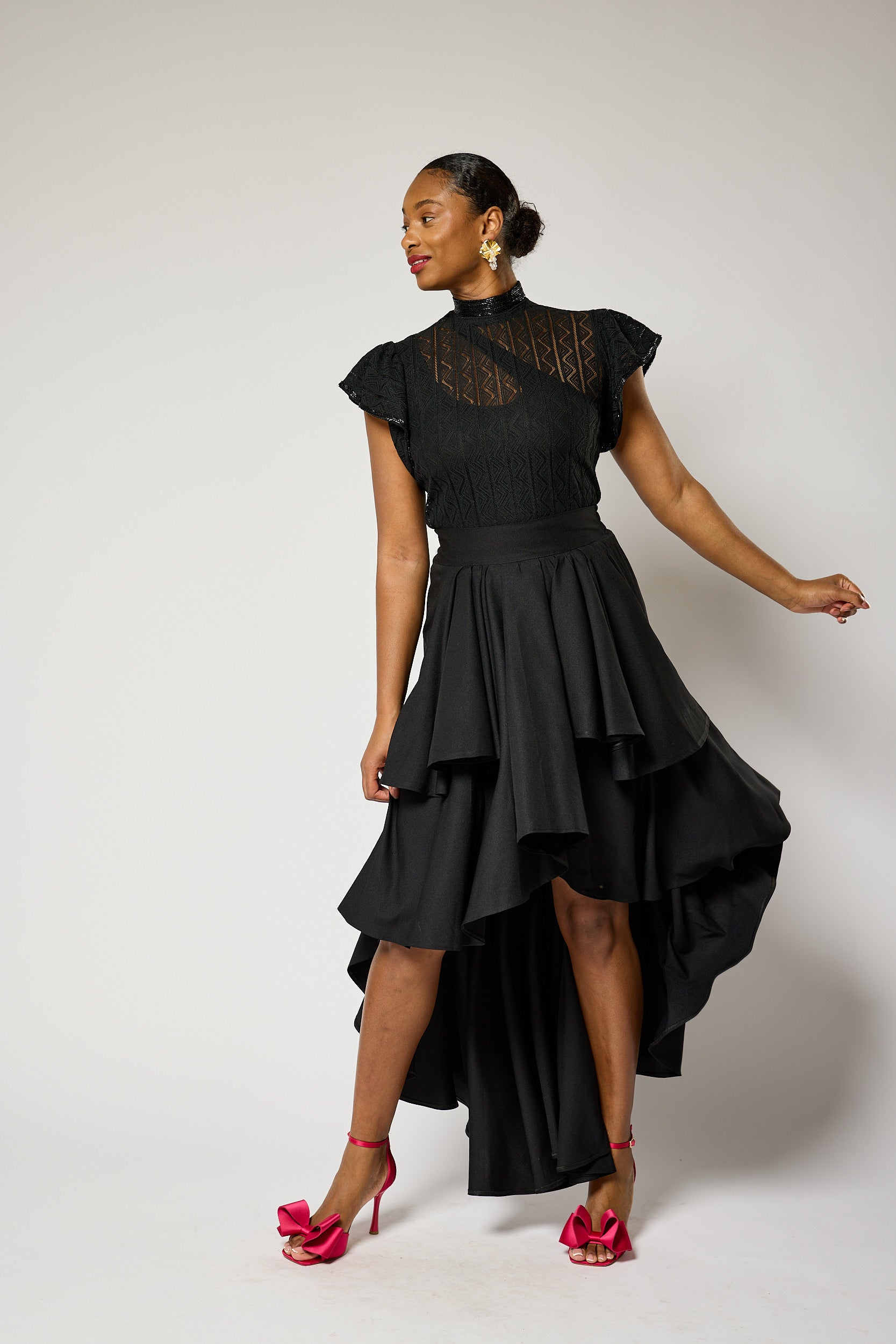 Signature Ebony Lace Hand - Beaded Blouse