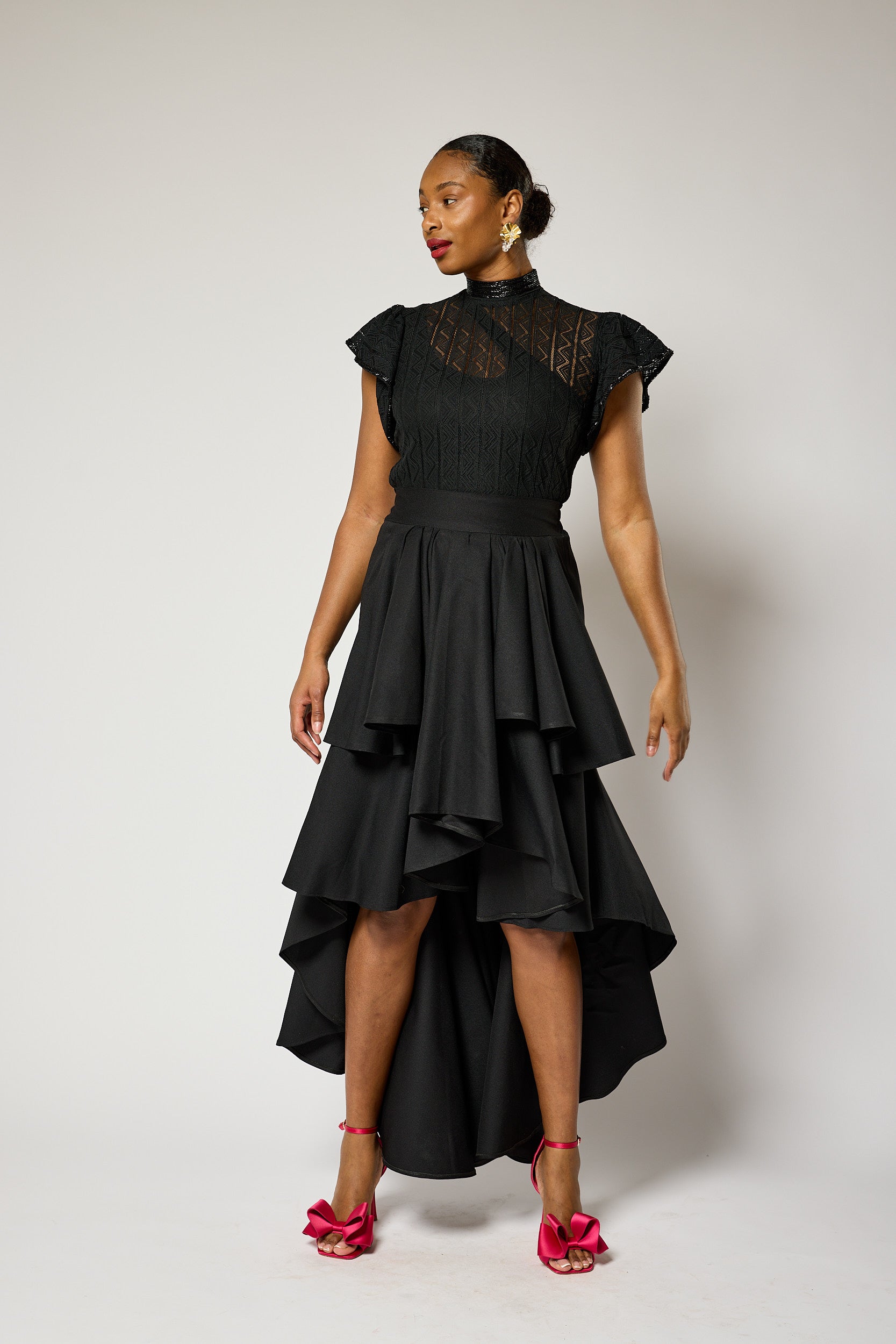 Signature Ebony Lace Hand - Beaded Blouse
