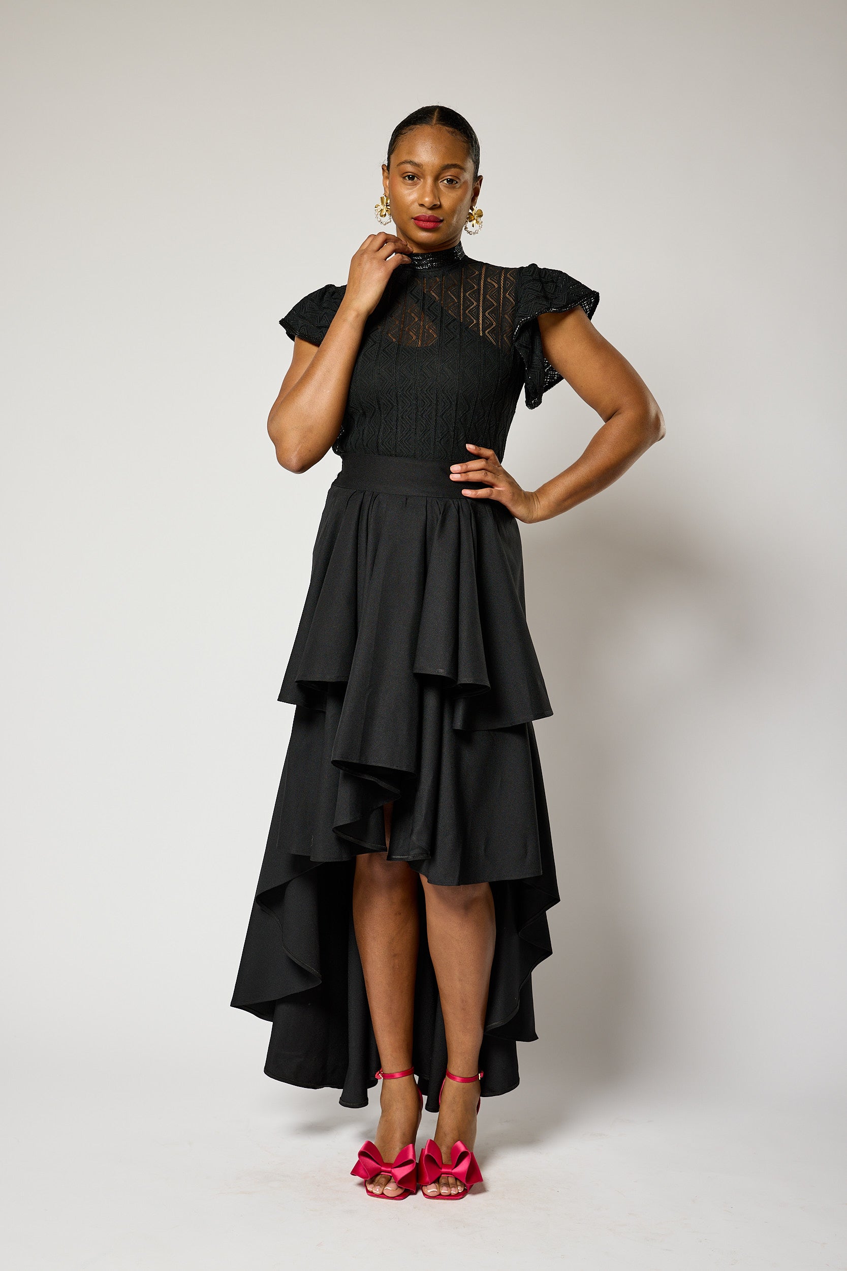 Signature Ebony Lace Hand - Beaded Blouse