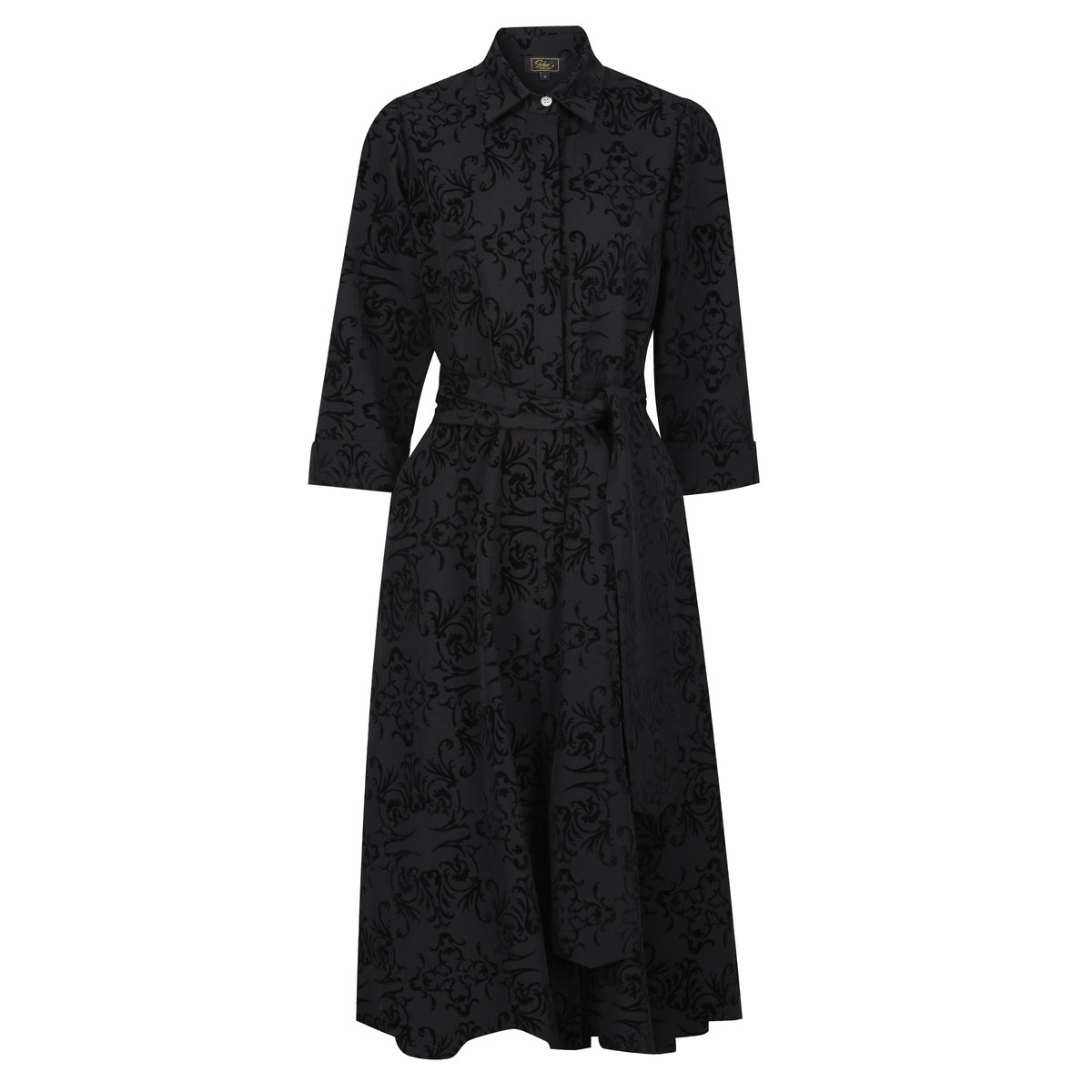 Vintage Black Velvet Sleeved Dress