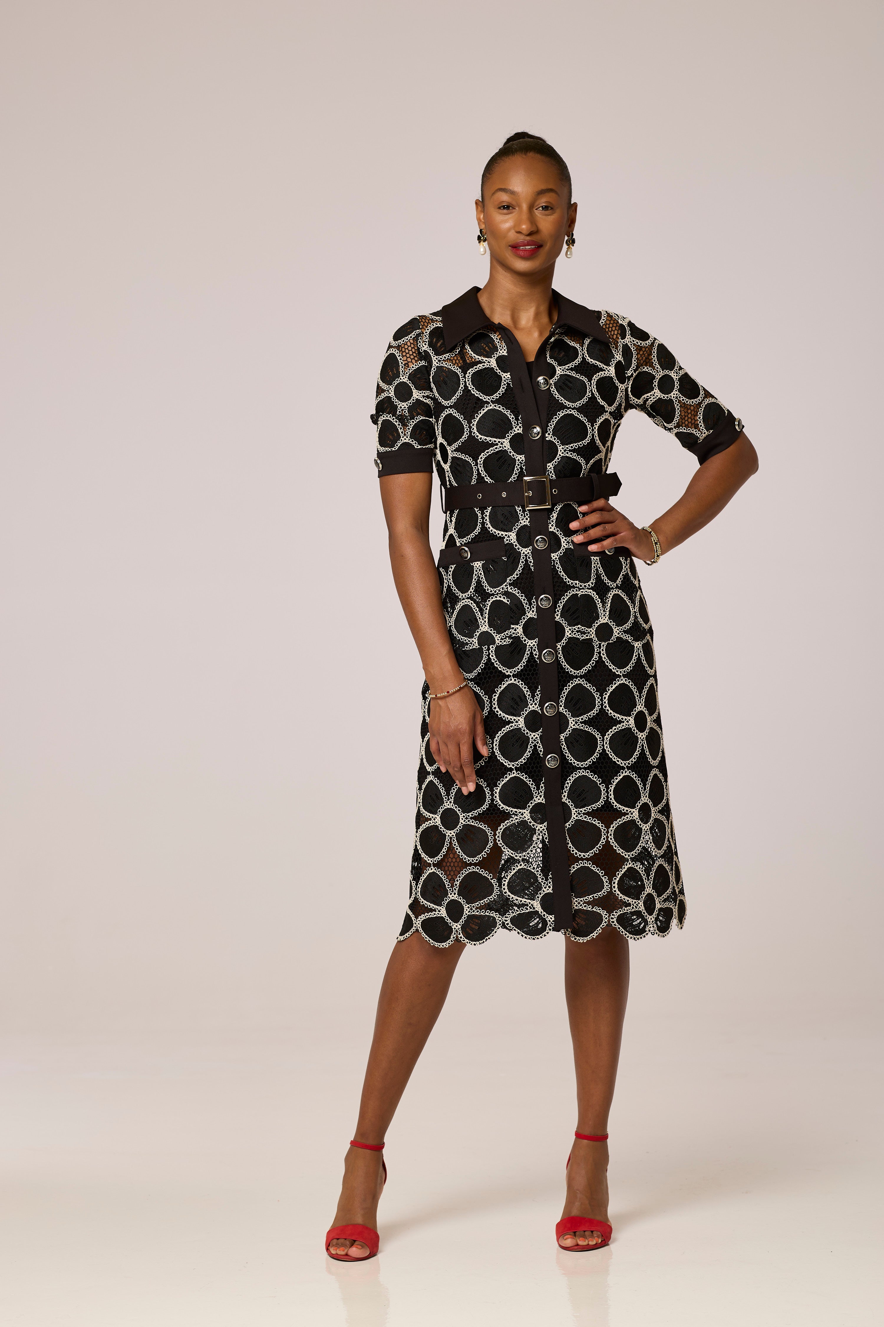 Monochrome Lace Dress