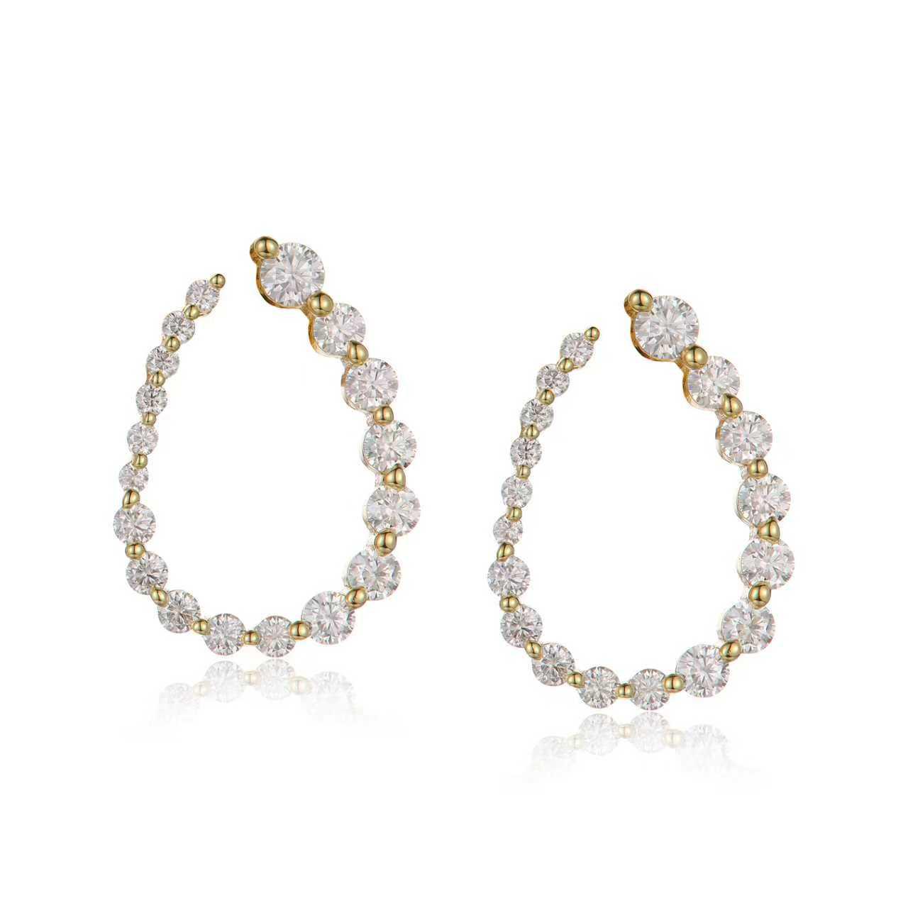 Luma Hoops Earrings - 14K Gold Vermeil, Moissanite