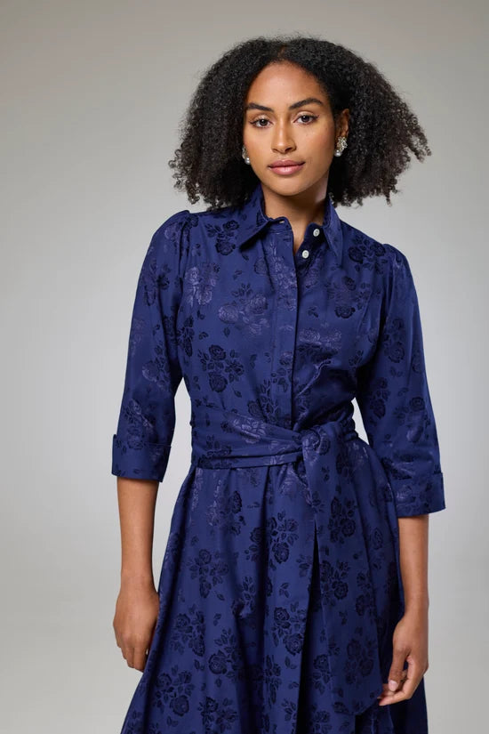 Royal Blue Petals Sleeved Dress