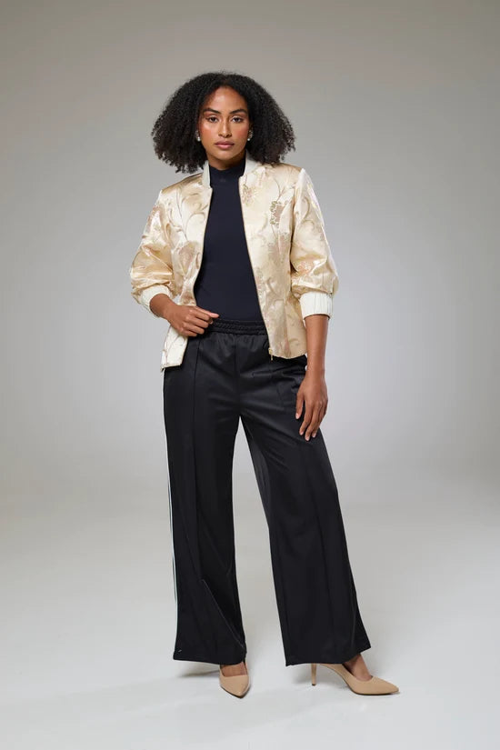 Ivory Shimmery Flora Fitted Jacket Blouse