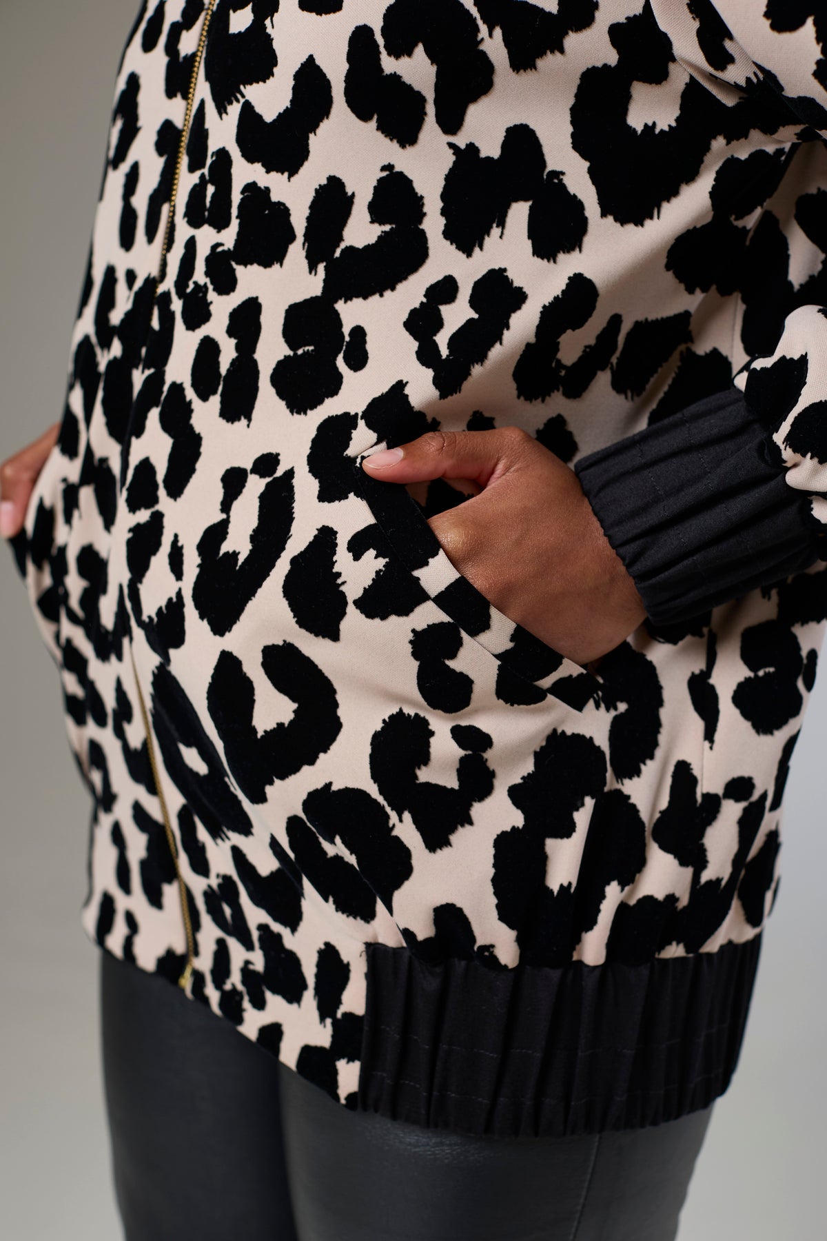 Leopard Velvet Bomber Jacket