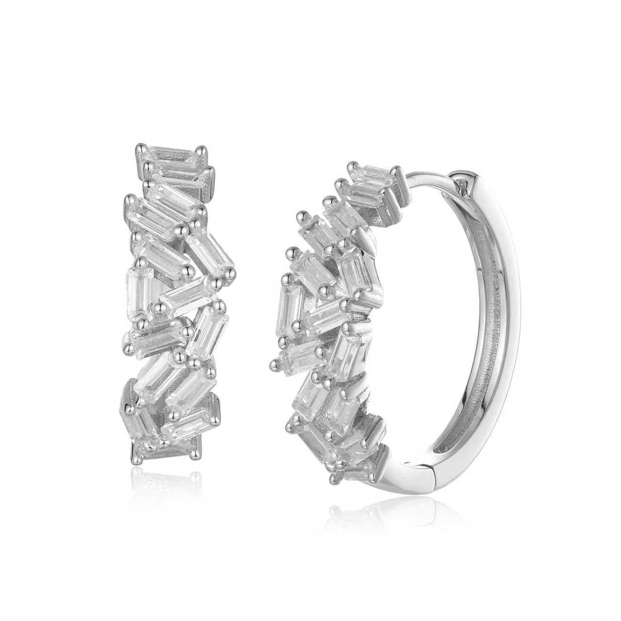 Helix Oval Hoops - Solid 925 Sterling Silver, Rhodium-Plated