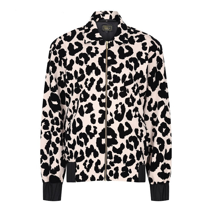 Leopard Velvet Bomber Jacket