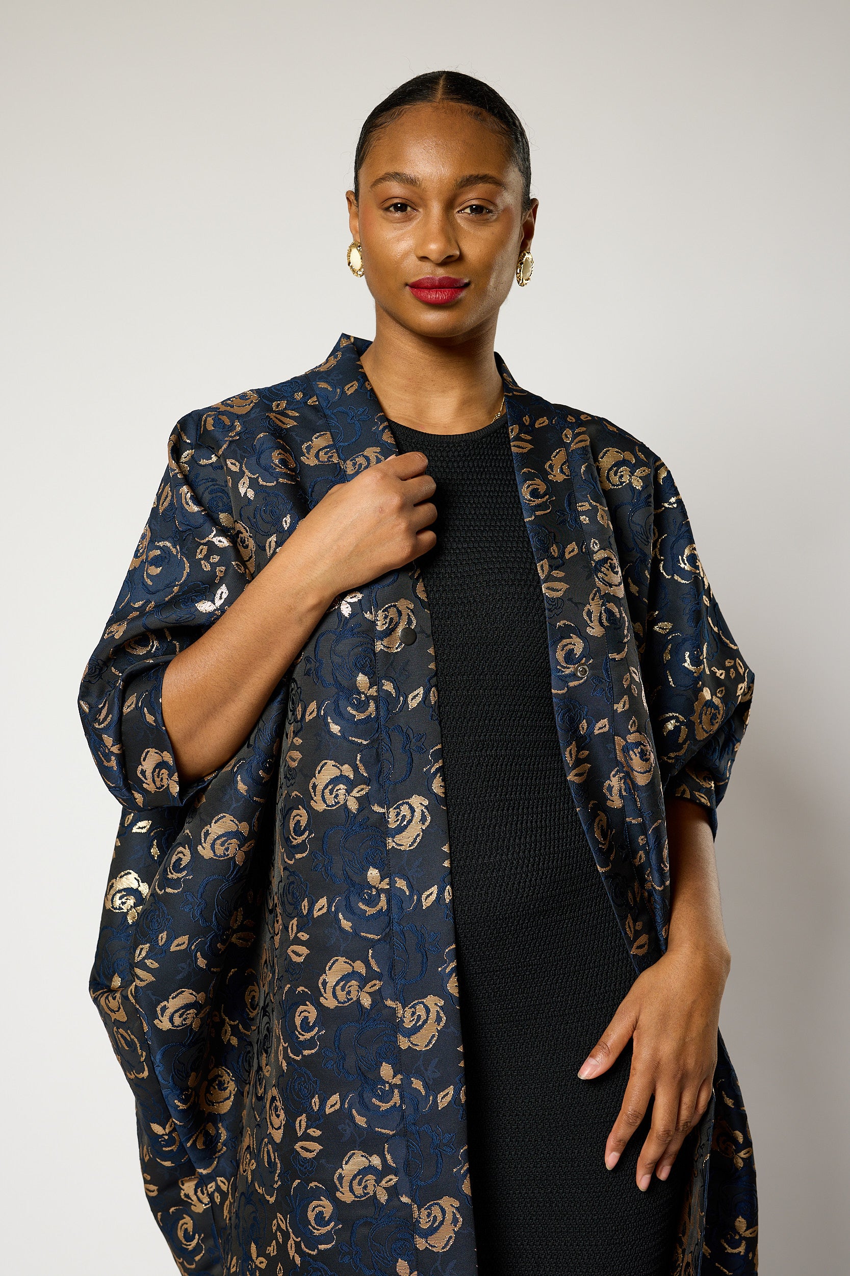 FIBERPILE®️kimono jacket   非売品 Regal Azure Blossom Kimono Jacket