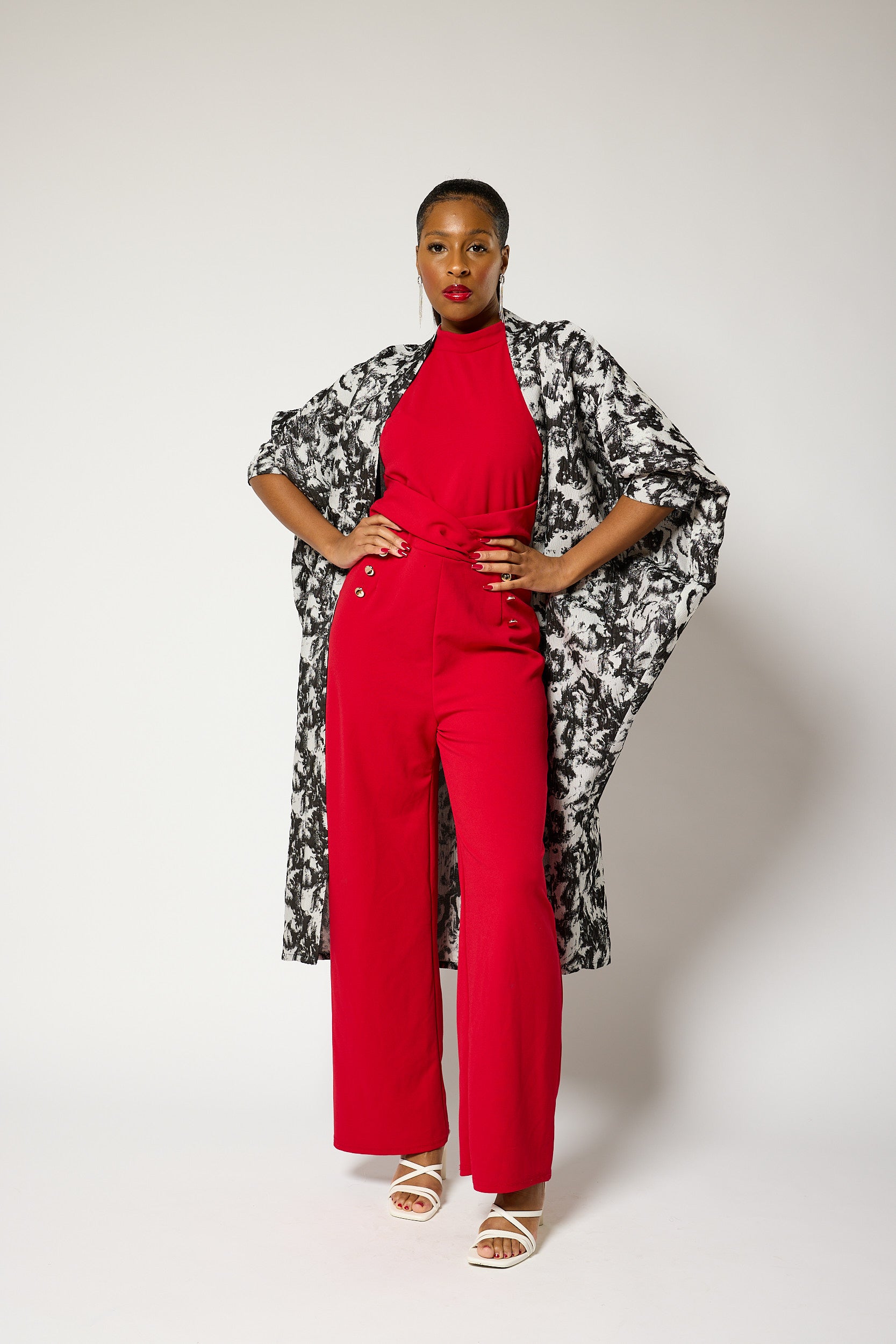 Monochrome Brocade Kimono Jacket