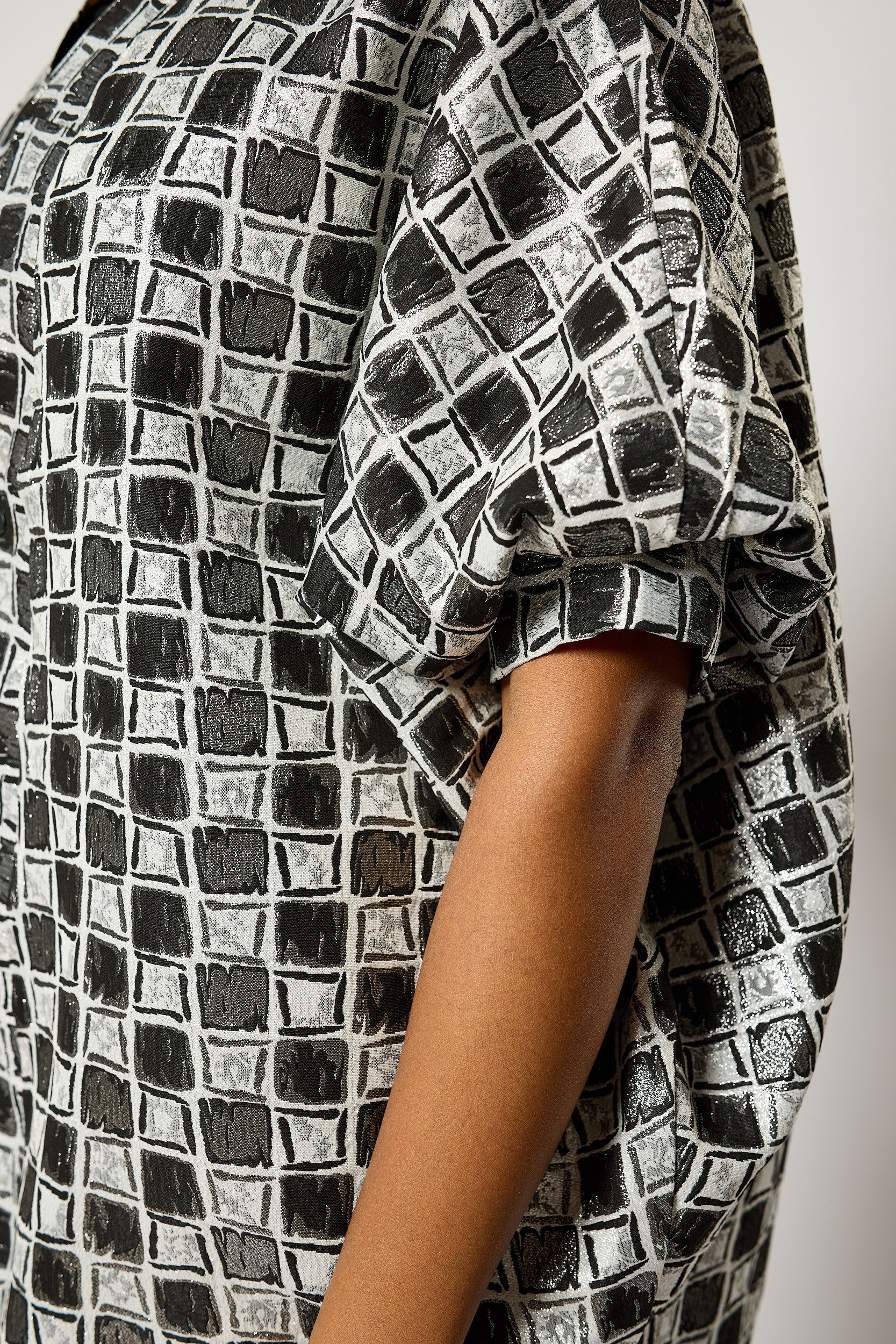 Short Checkered Kimono Jacket
