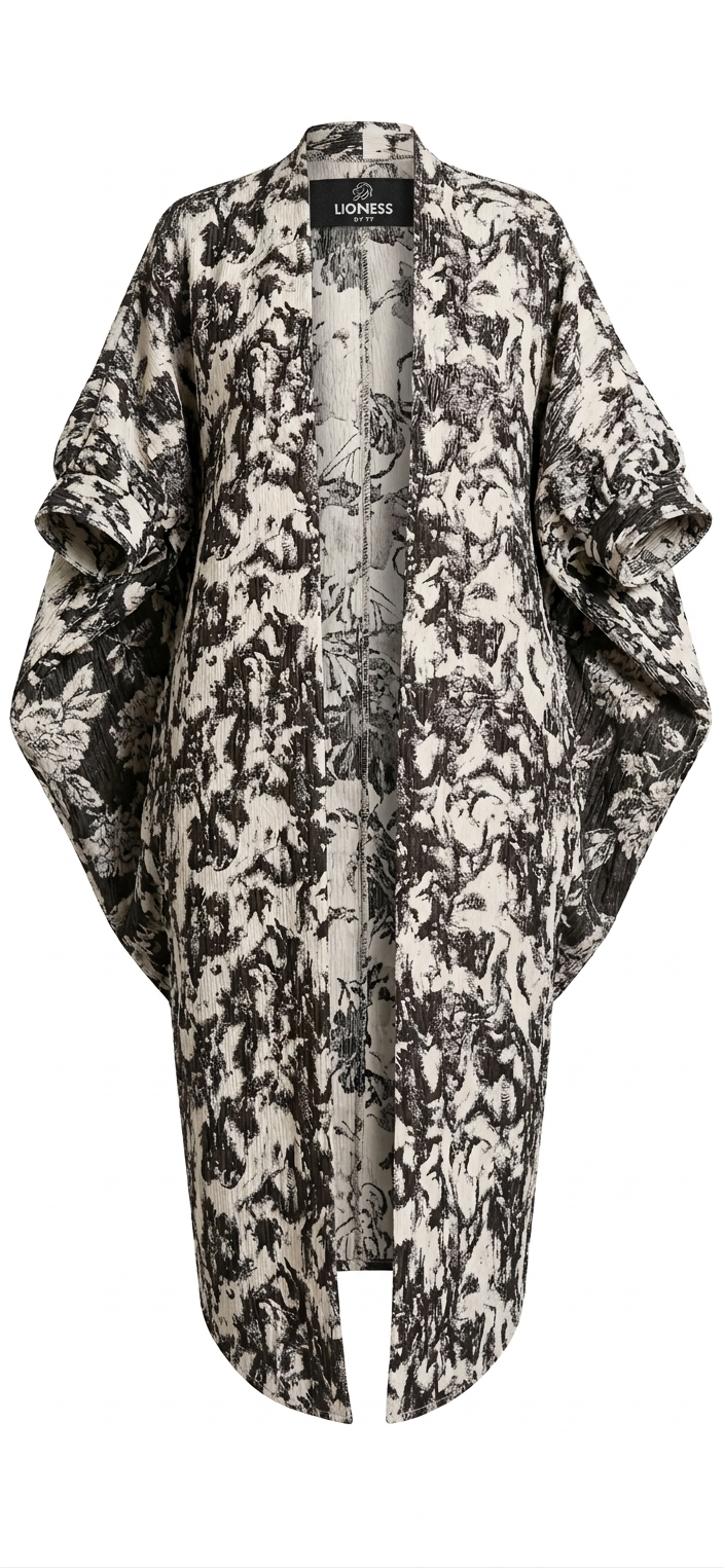 Monochrome Brocade Kimono Jacket