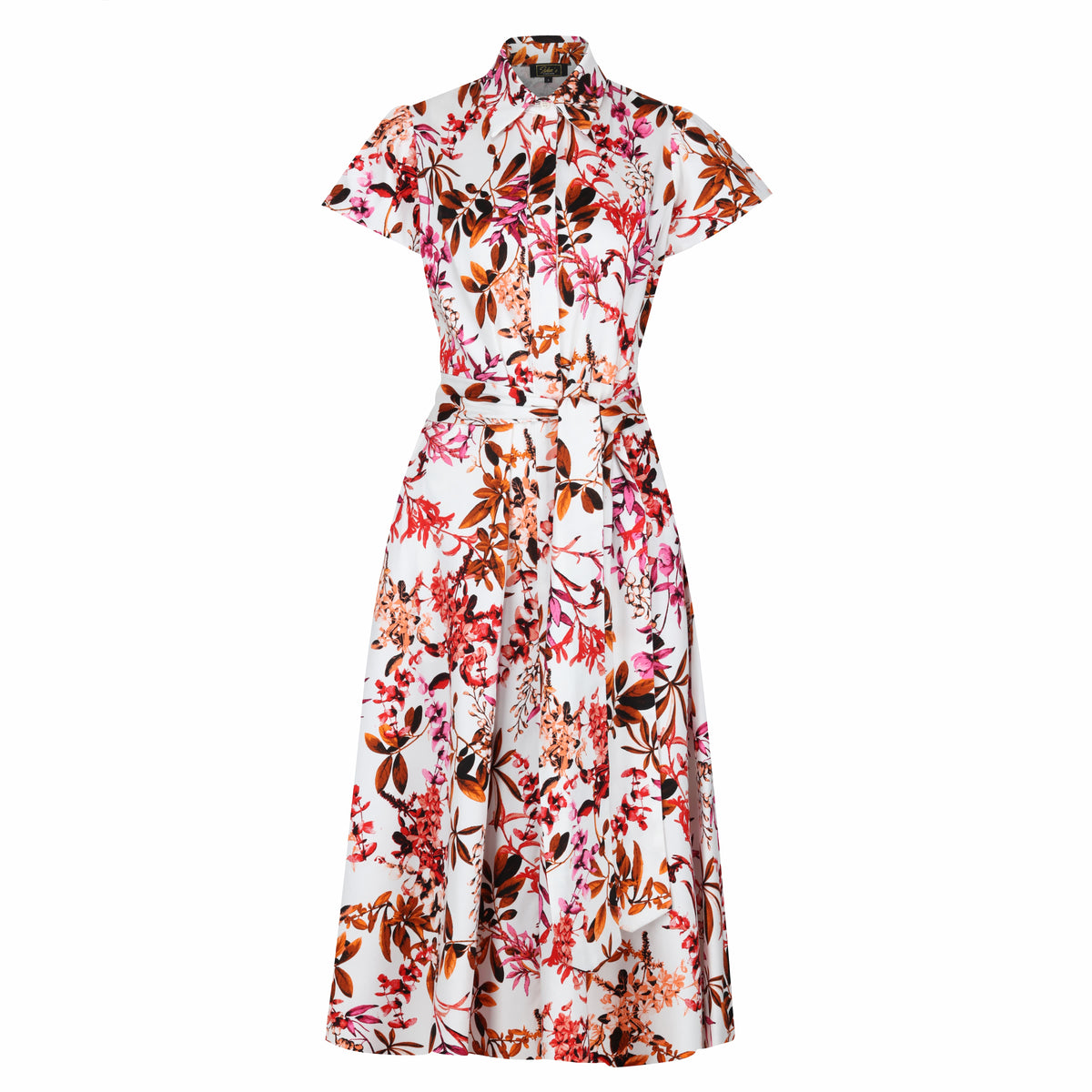 Blooming Pink Flora Short Sleeve Shirt Dress