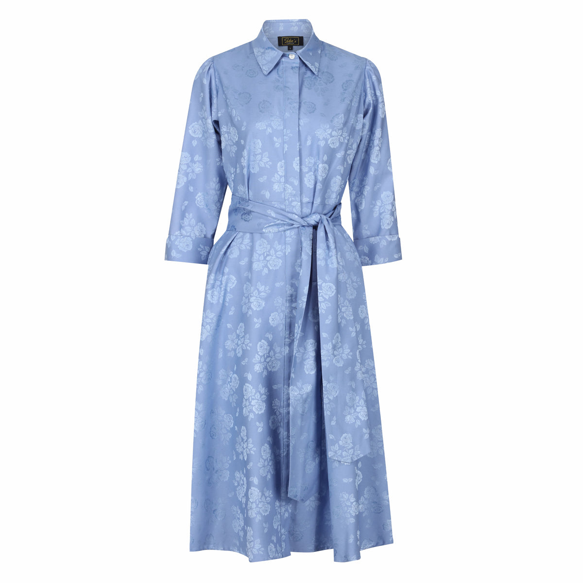 Sky Blue Petals Sleeved Dress