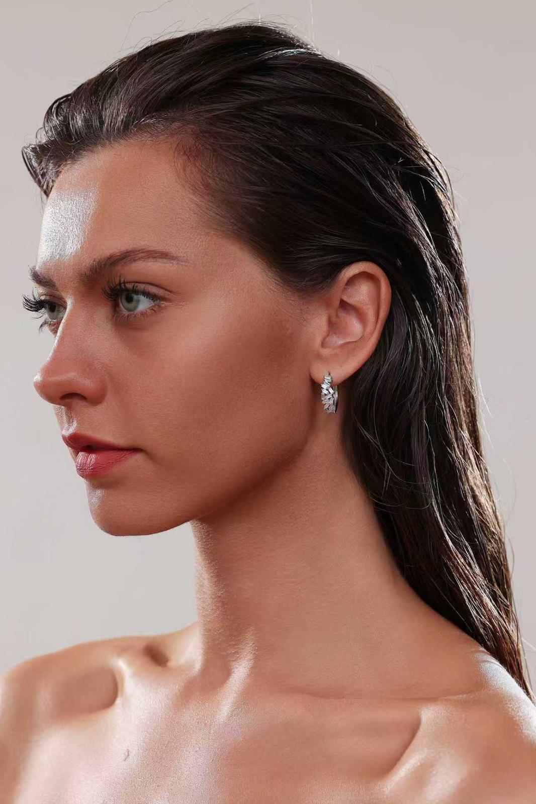 Helix Oval Hoops - Solid 925 Sterling Silver, Rhodium-Plated